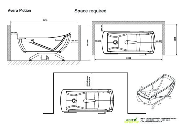 Astor Motion E Tilt In Space Reclining Bath - Image 4
