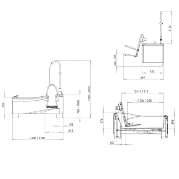 Astor Compact Plus Height Adjustable Care Bath - Image 6
